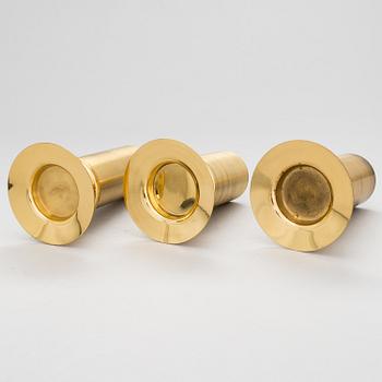 TAPIO WIRKKALA, LJUSSTAKAR, 3 st, stämplade Kultakeskus Oy, Made in Finland, Design Tapio Wirkkala.