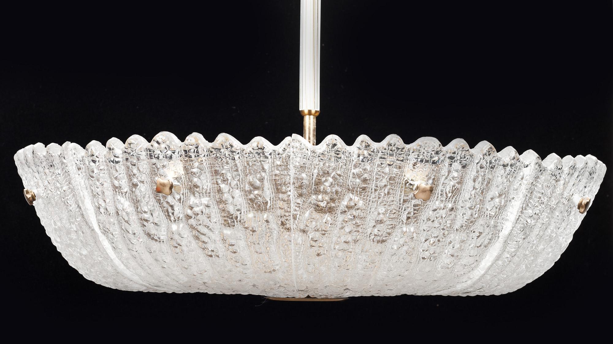 TAKLAMPA, Carl Fagerlund, Orrefors, diam 62 cm.