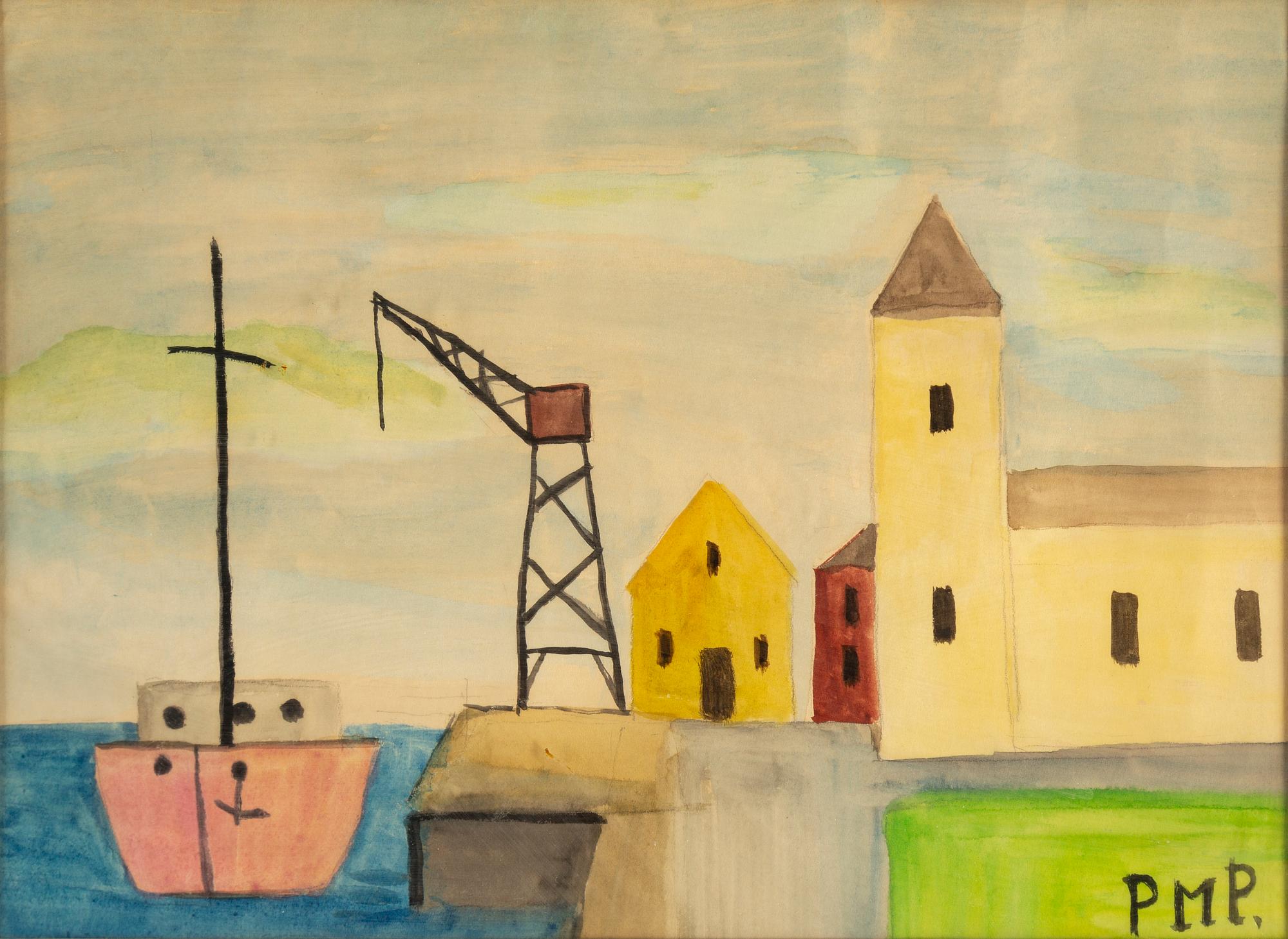 PRIMUS MORTIMER PETTERSSON, akvarell, signerad PMP.