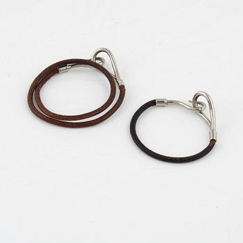 Hermès, two leather 'Jumbo' bracelets.