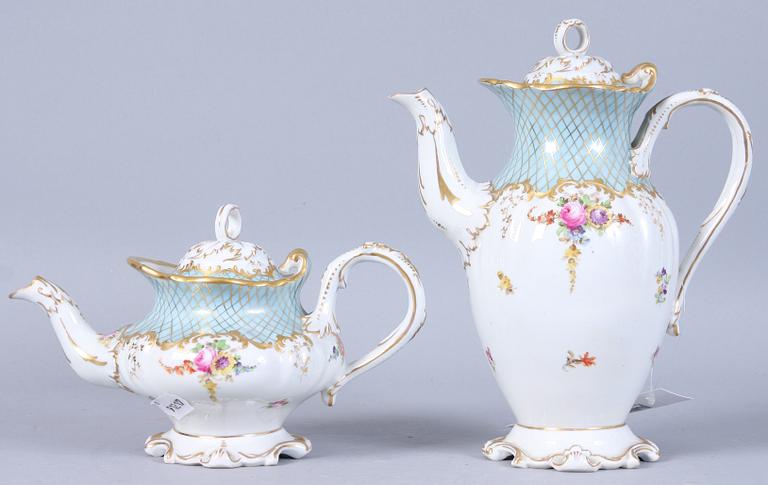 KAFFESERVIS, 10 delar, porslin, Tyskland, 1900-talets mitt.