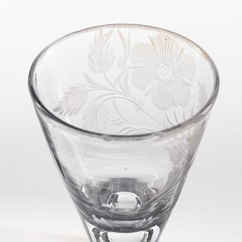 A set of two Swedish wine glasses, 18th Cenutyr.