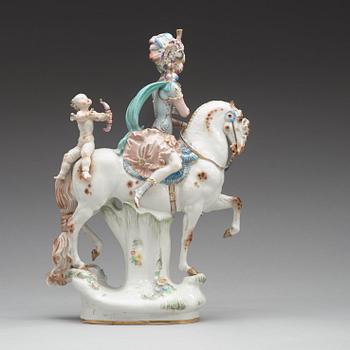 A Meissen figure of 'Amazone mit Amor', 20th Century.