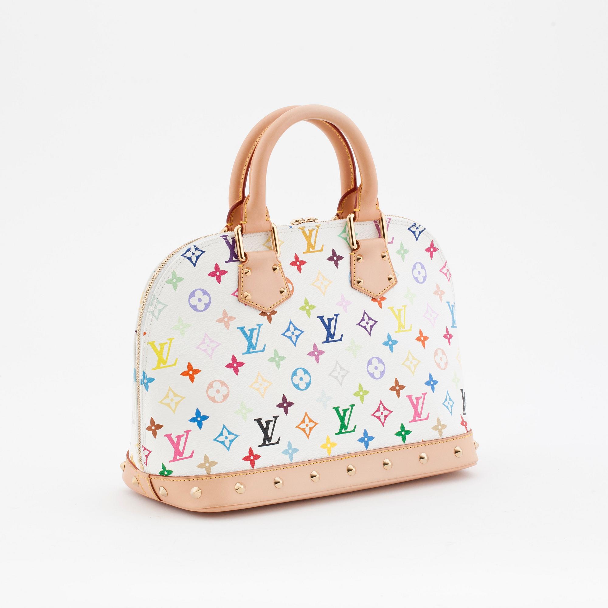 LOUIS VUITTON, a multicolored and white canvas "Alma" handbag.