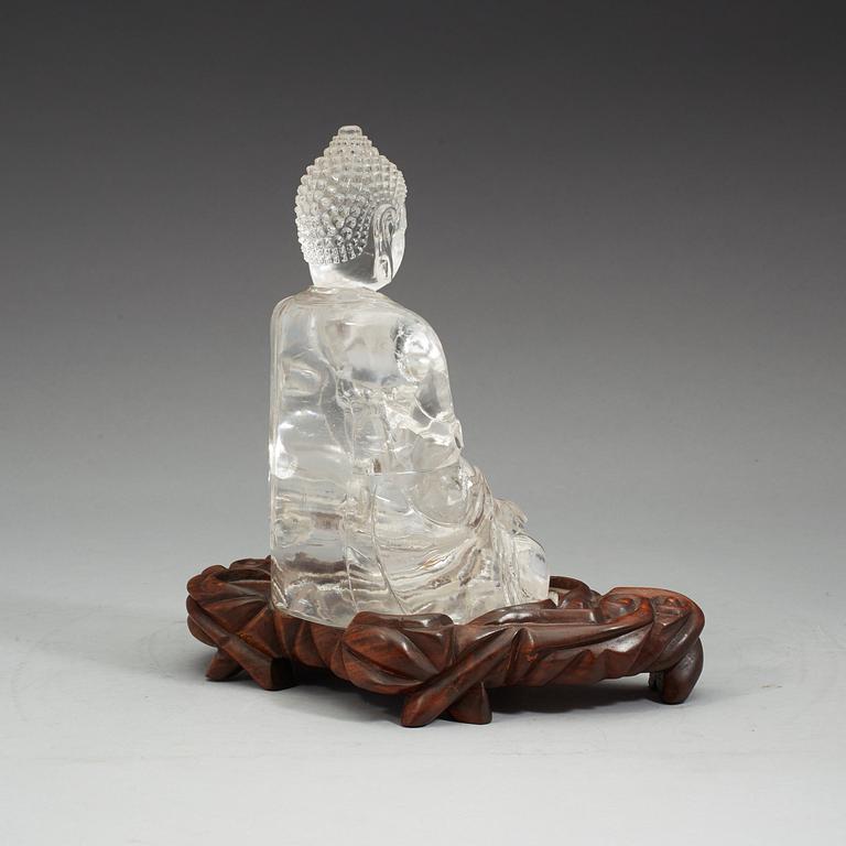 BUDDHA, bergkristall. Qingdynastin (1644-1912).