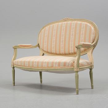 SALONGSGRUPP, 7 delar, gustaviansk stil, 1900-talets början.