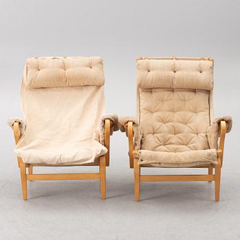 Bruno Mathsson, fåtöljer, ett par, "Pernilla", Dux, sent 1900-tal.