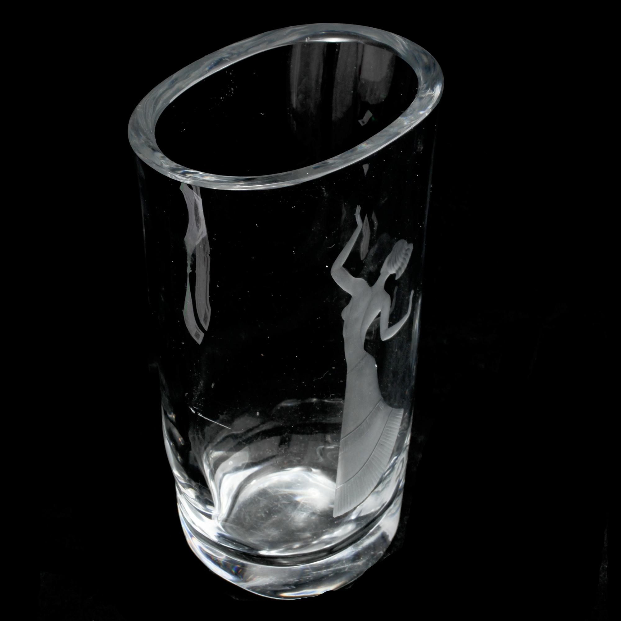 VAS, glas, Edvin Öhrström, Orrefors, 1900-tal.