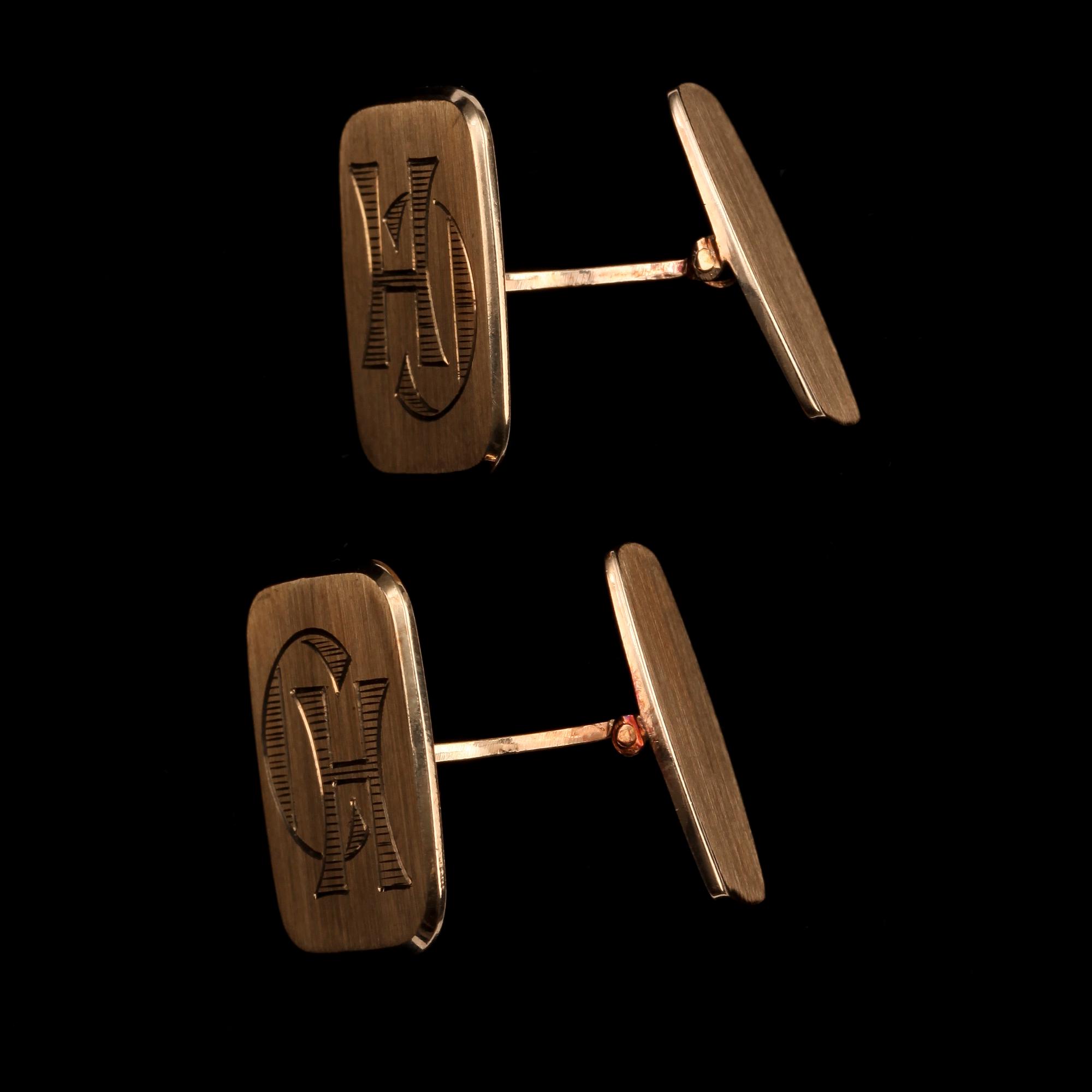 MANCHETTKNAPPAR, ett par, guld 18 K. Vikt c:a 14 g.