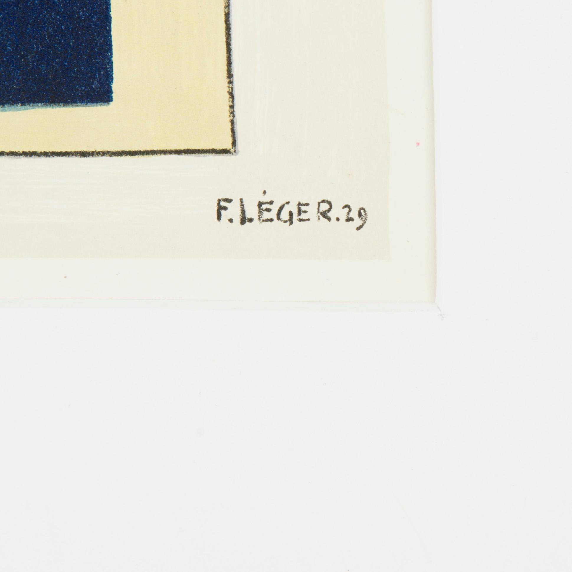 FERNAND LÉGER, efter, färglitografi, sigenrad och daterad 29 i trycket, ur Derrière le Miroir nr 79-80-81 1955.
