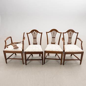 Chairs 10 pcs and armchairs 1 pair Chippendale style England circa 1900.