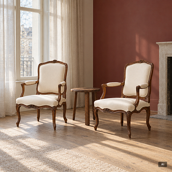 Armchairs, a pair, Rococo, 18th century.