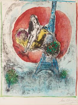 257. Marc Chagall, "Les amoureux de la Tour Eiffel".