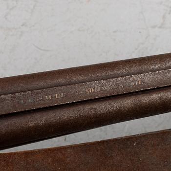 SLAGLÅSGEVÄR, Sauer & Sohn, Suhl, Tyskland, 1800-talets mitt, samt en JAKTVÄSKA.