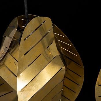 Five late 20th century pendant light.