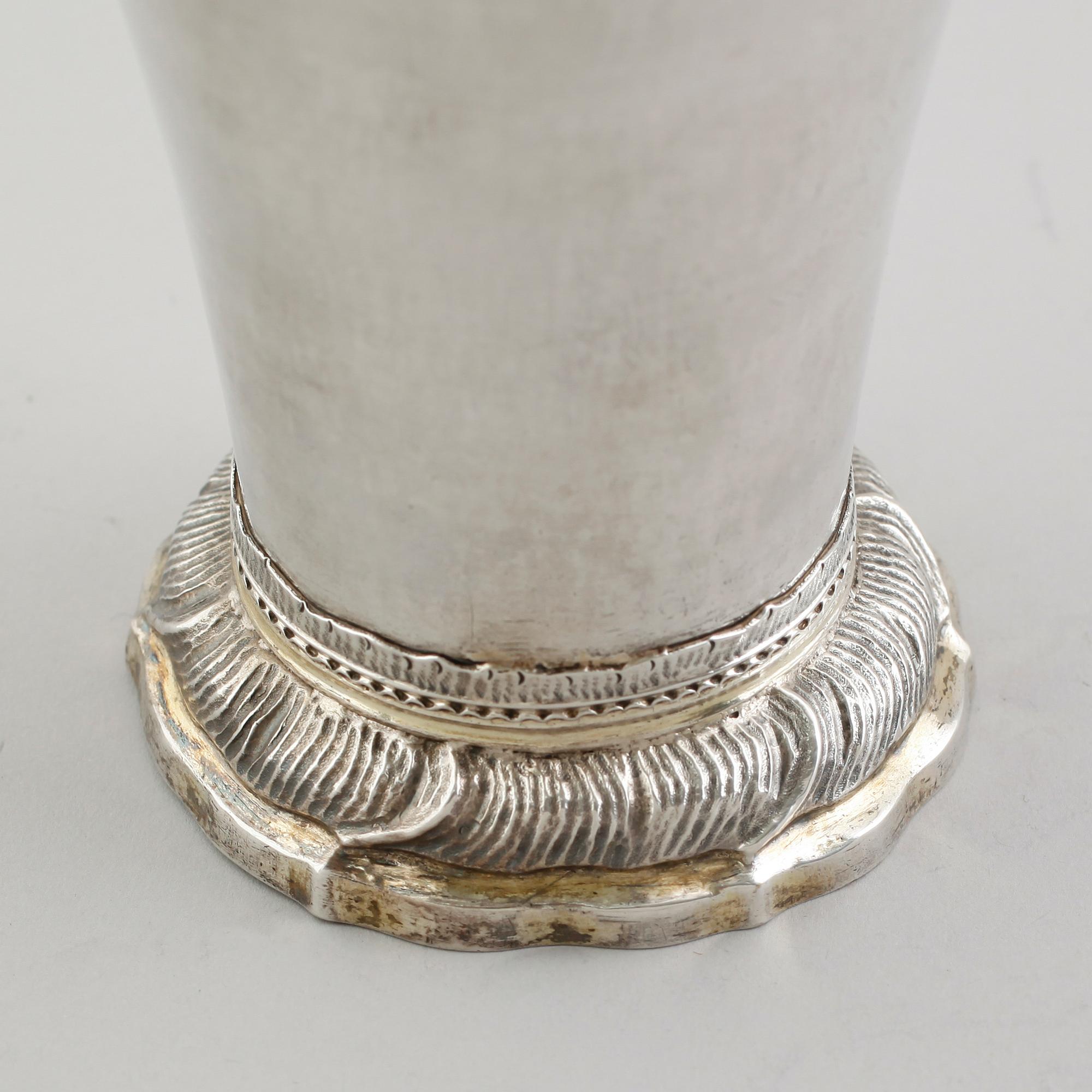 BÄGARE, silver, Jakob Lampa, Stockholm 1764. Vikt ca 413 gram.