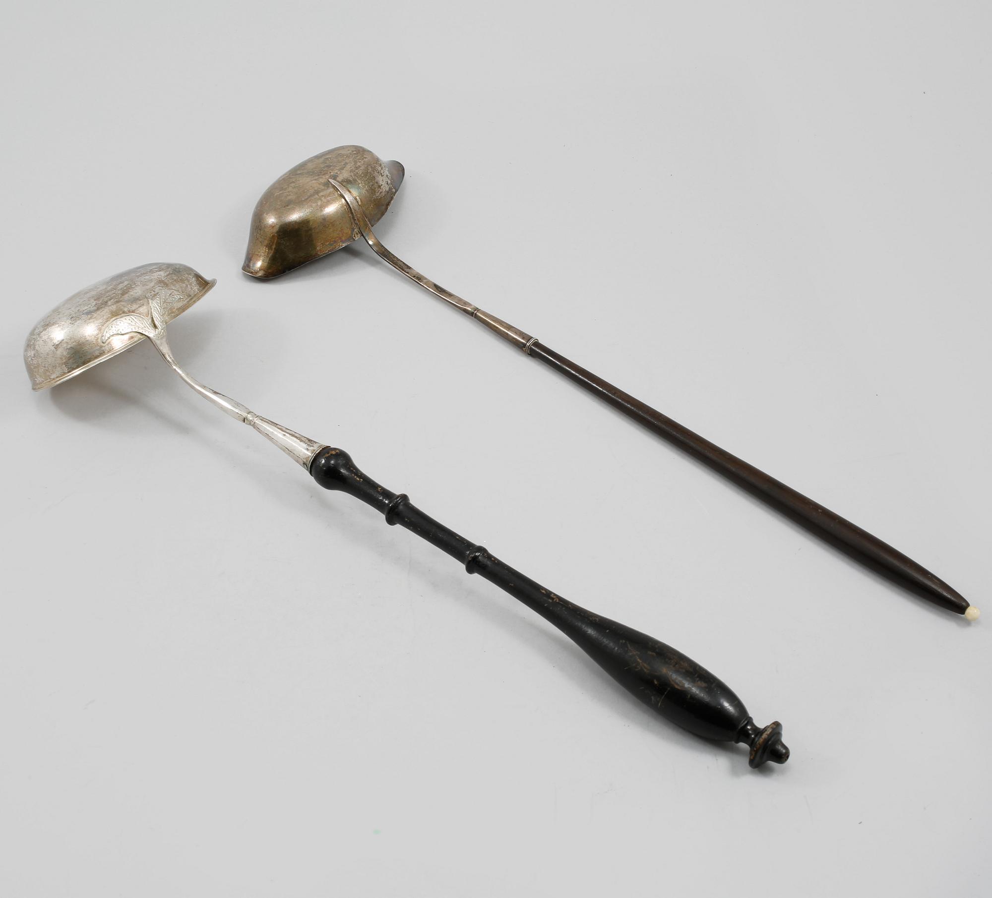 SOPPSLEVAR, 2 st, silver, Johan Leffler, Falun, 1796 och okänd mästare, Sverige, 1800-tal.