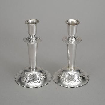 LJUSSTAKAR, ett par, silver, GAB, Stockholm, 1947. Vikt 205 g.