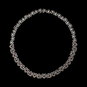 A brilliant cut diamon necklace, tot. app. 6.90 cts.