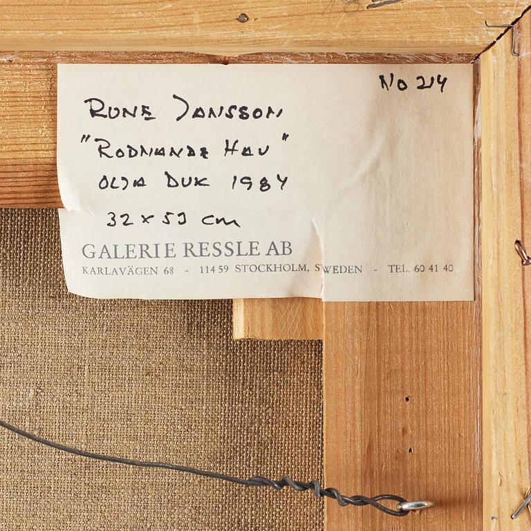 RUNE JANSSON, oil on canvas signed and dated 84.