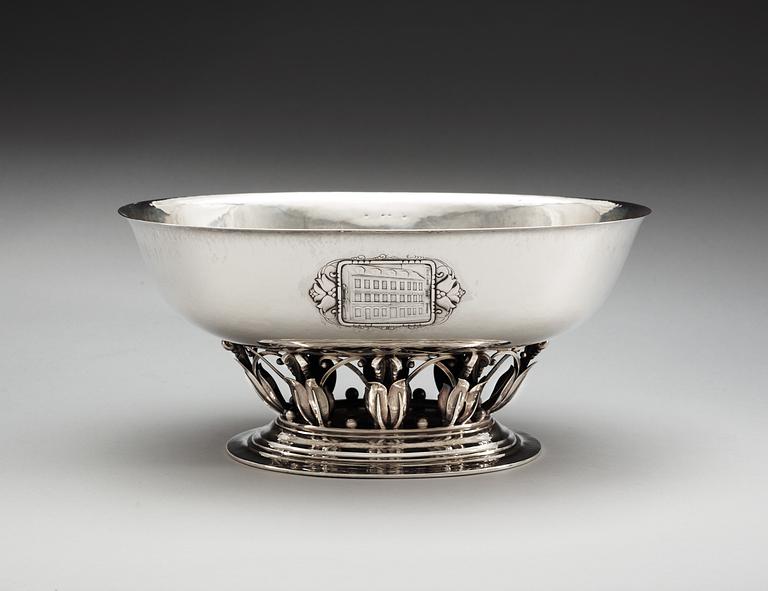 A Georg Jensen centerpiece, Copenhagen 1919-21, Swedish importmarks.