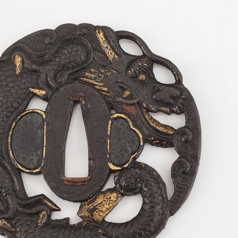 Tsuba, 5 st, troligen 1800-tal.