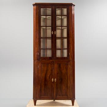 VITRINSKÅP/HÖRNSKÅP, sengustavianskt, 1800-talets första hälft.