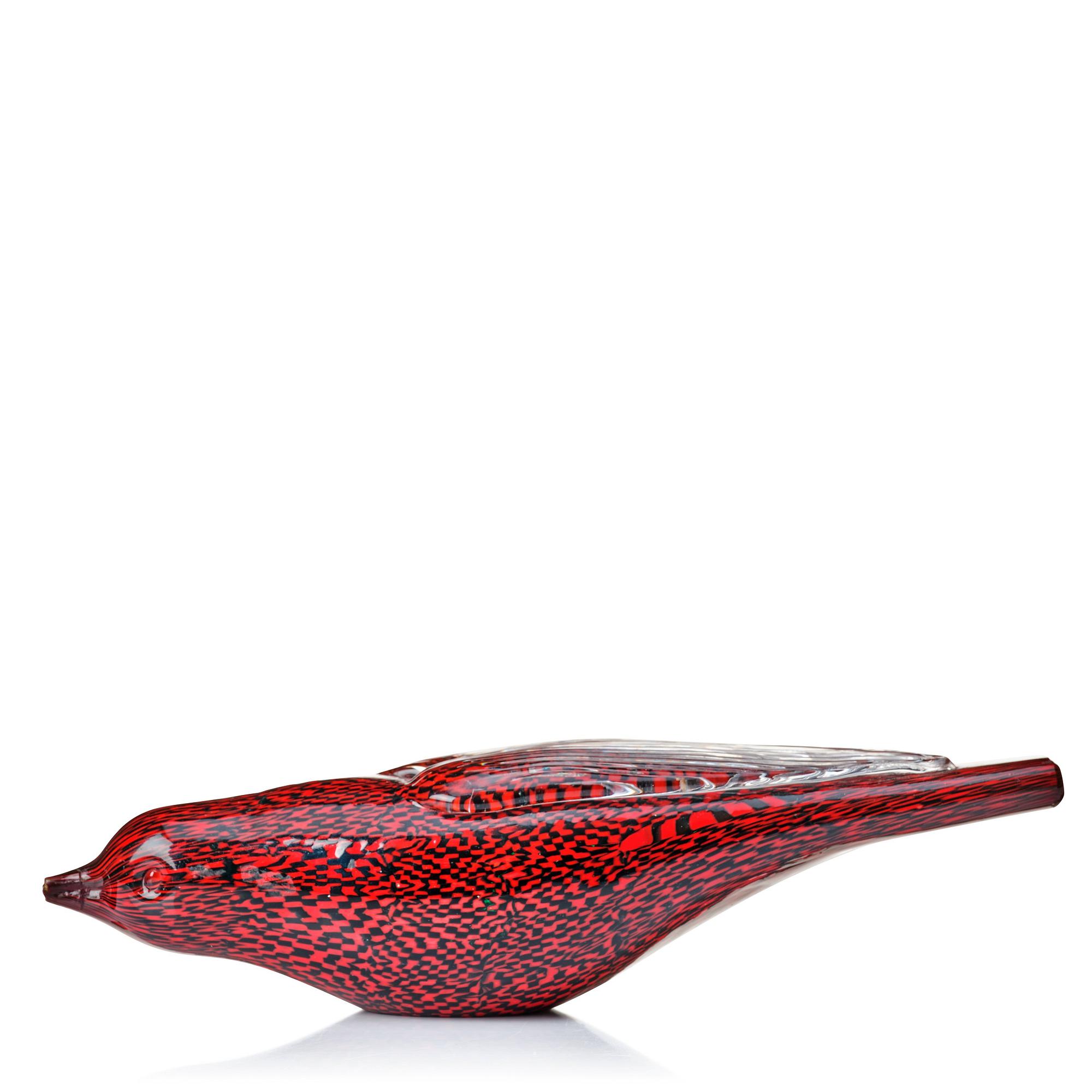 Tyra Lundgren, & Paolo Venini, a "Murrine" swallow /rondine, Venini, Murano, Italy.