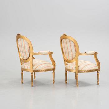 SALONGSGRUPP, 4 delar, Gustaviansk stil, 1900-talets början.