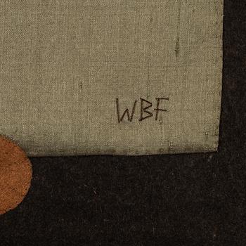Wibeke Beck-Friis, collage in textile, signed WBF.