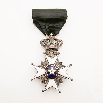 Two medals. The Royal Order of the Polar Star, Stockholm, and the Order of Civil Merit, Spain, 20th century.