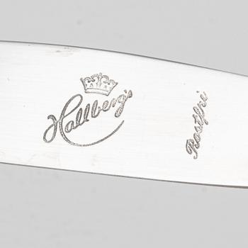 Matknivar, 6 st, silver, modell Engelsk snäck, CG Hallberg, Stockholm 1946.