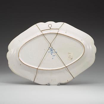 A Swedish faience serving dish, Marieberg, dated 30/8 (17)73.