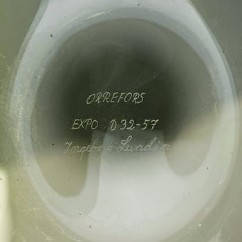 Ingeborg Lundin, vas "Äpplet", Orrefors, efter 1957, detta exemplar sannolikt 1980-90-tal.