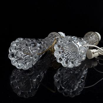 Carl Fagerlund, bordslampor, ett par, glas, Orrefors.