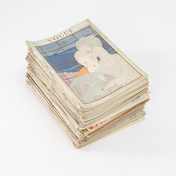 A group of 46 Vouge magazines, first part of the 20th century.