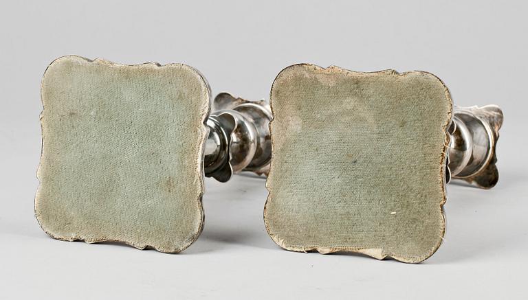 LJUSSTAKAR, ett par, silver, 1900-talets mitt - andra hälft.