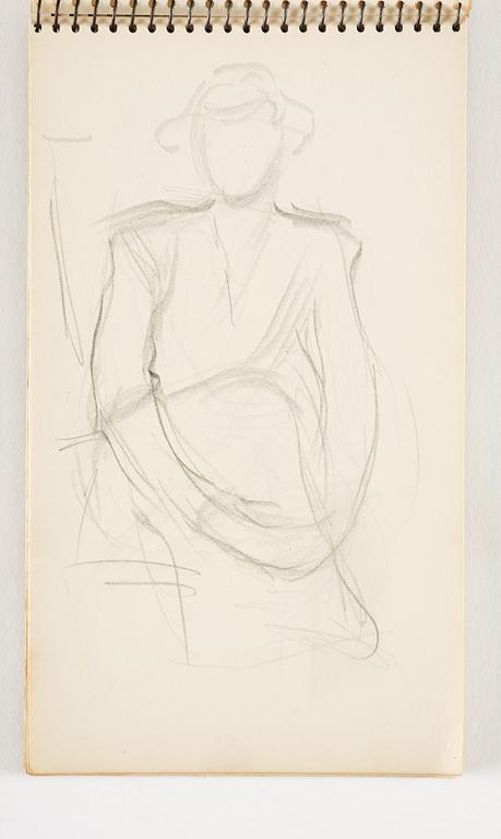 Lotte Laserstein, 4 skissböcker med blyertsteckningar.