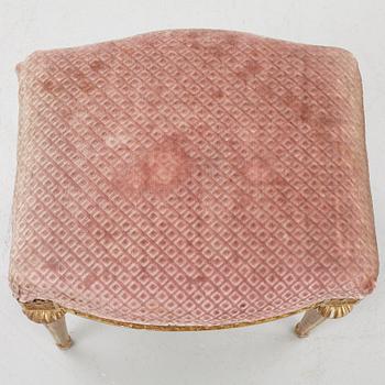 A Gustavian giltwood stool by E. Ståhl (master in Stockholm 1794-1820).