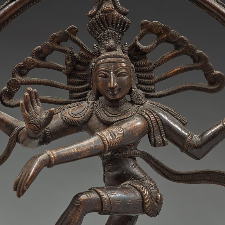 A bronze figure of Shiva Nataraja, India, early 20th Century.