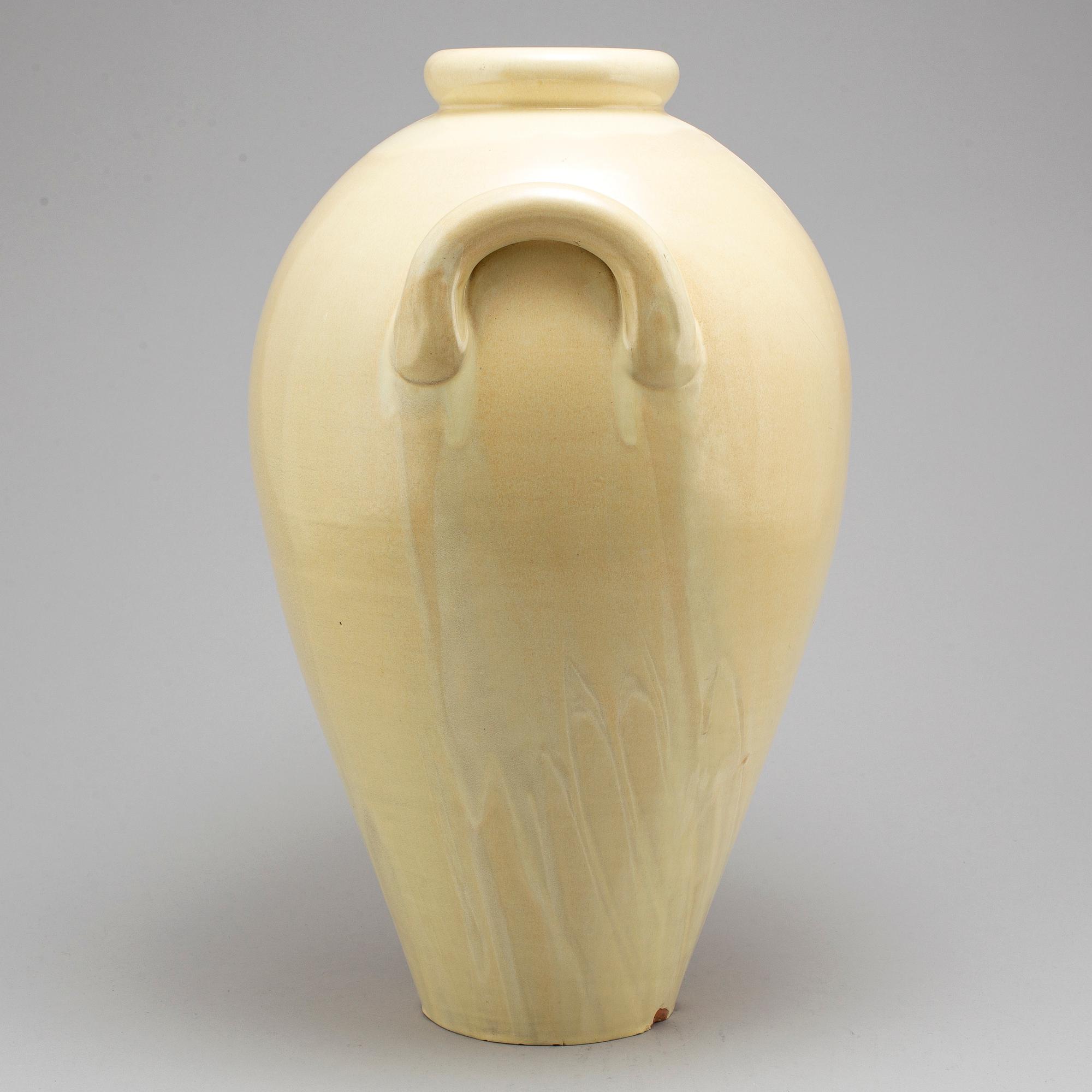 VICKE LINDSTRAND, golvvas, lergods, Upsala-Ekeby, 1940-tal.