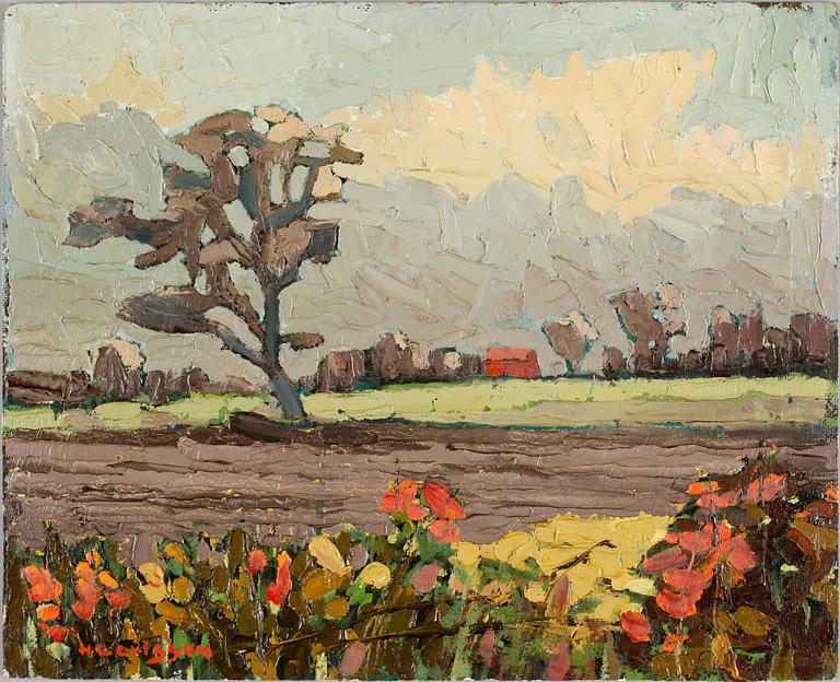 GUSTAV HERBERT CARLSSON, olja på pannå, sign.