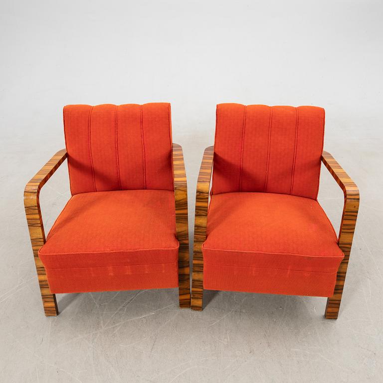 Fåtöljer, ett par, Art Deco, 1900-talets första hälft.