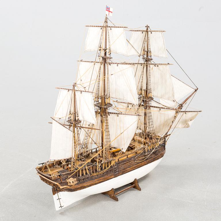 A 20th century wooden ship model.