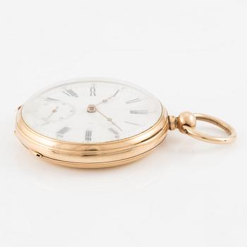 Pocket watch, 14K gold, key-wind, 44 mm.