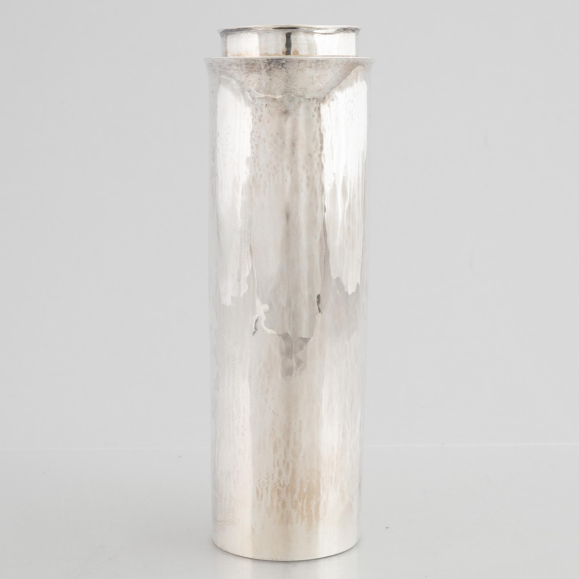 Ove Bohlin Silversmide, a sterling silver pitcher with cover, Stockholm, Sweden, 1963.