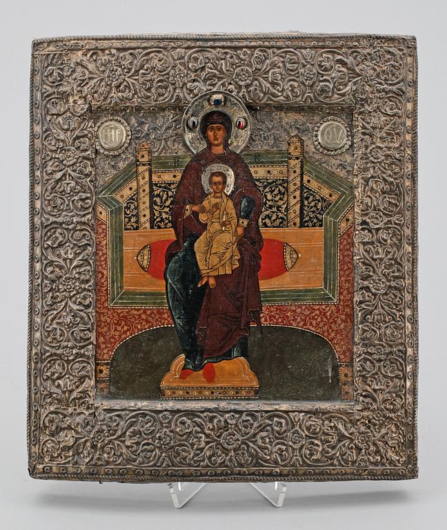 IKON, förgylld silverbasma, Ryssland, 1800-tal.