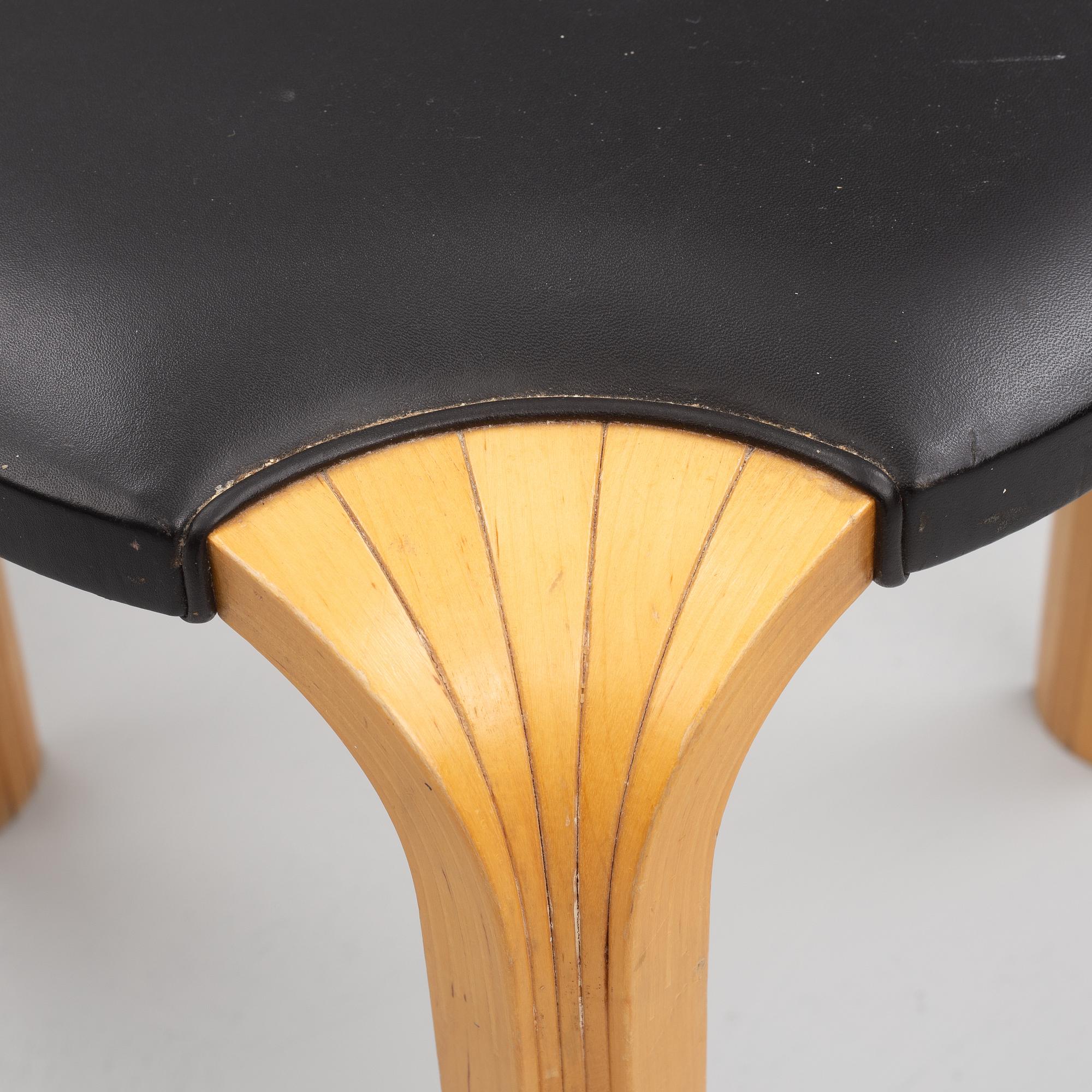 Alvar Aalto, a model X600 stool, Artek, Finland, late 20th Century.