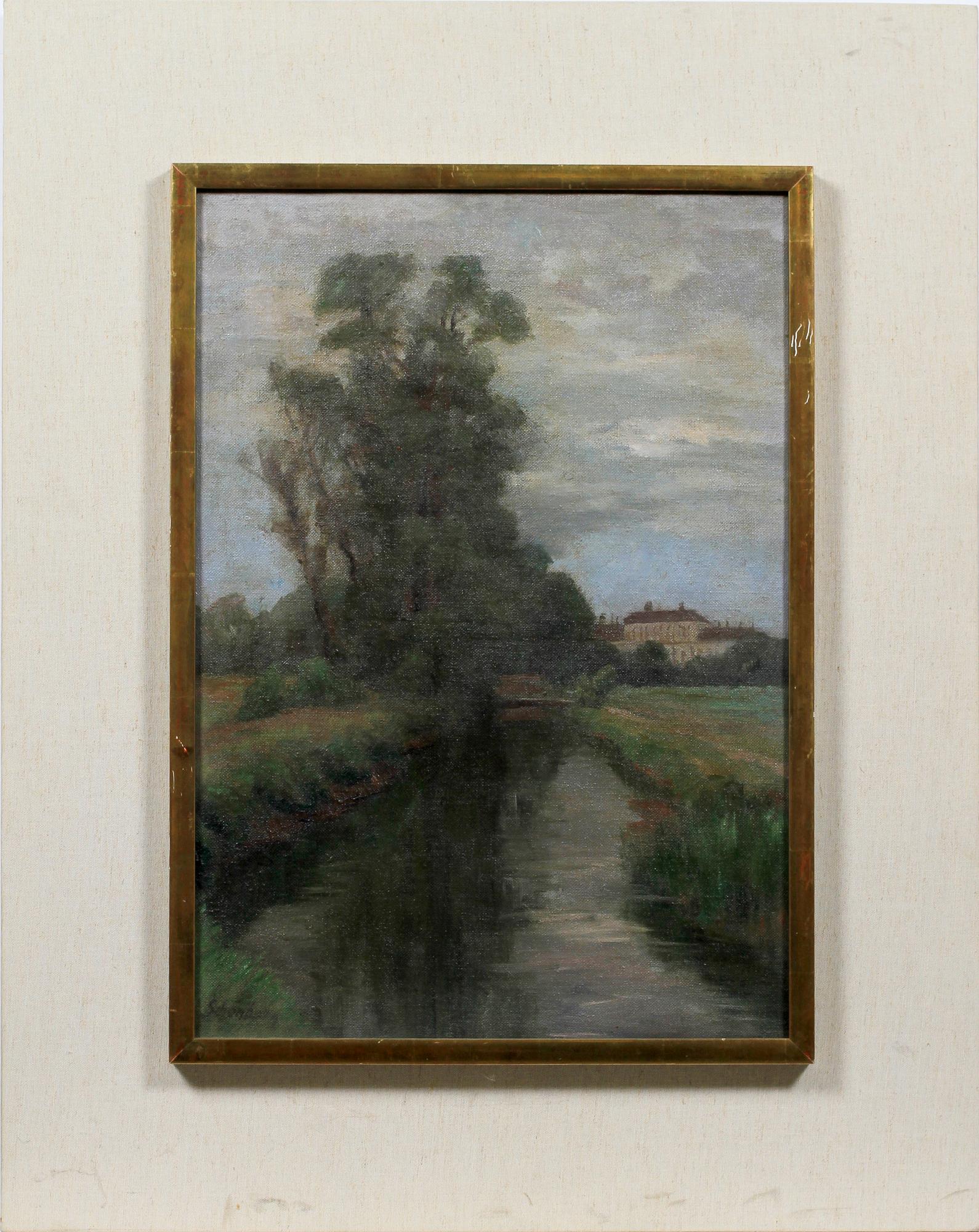 OKÄND KONSTNÄR, olja på duk. Sign Schönberg. 1900-tal.