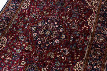 An antique silk Keshan, central Iran, c. 213 x 137 cm.